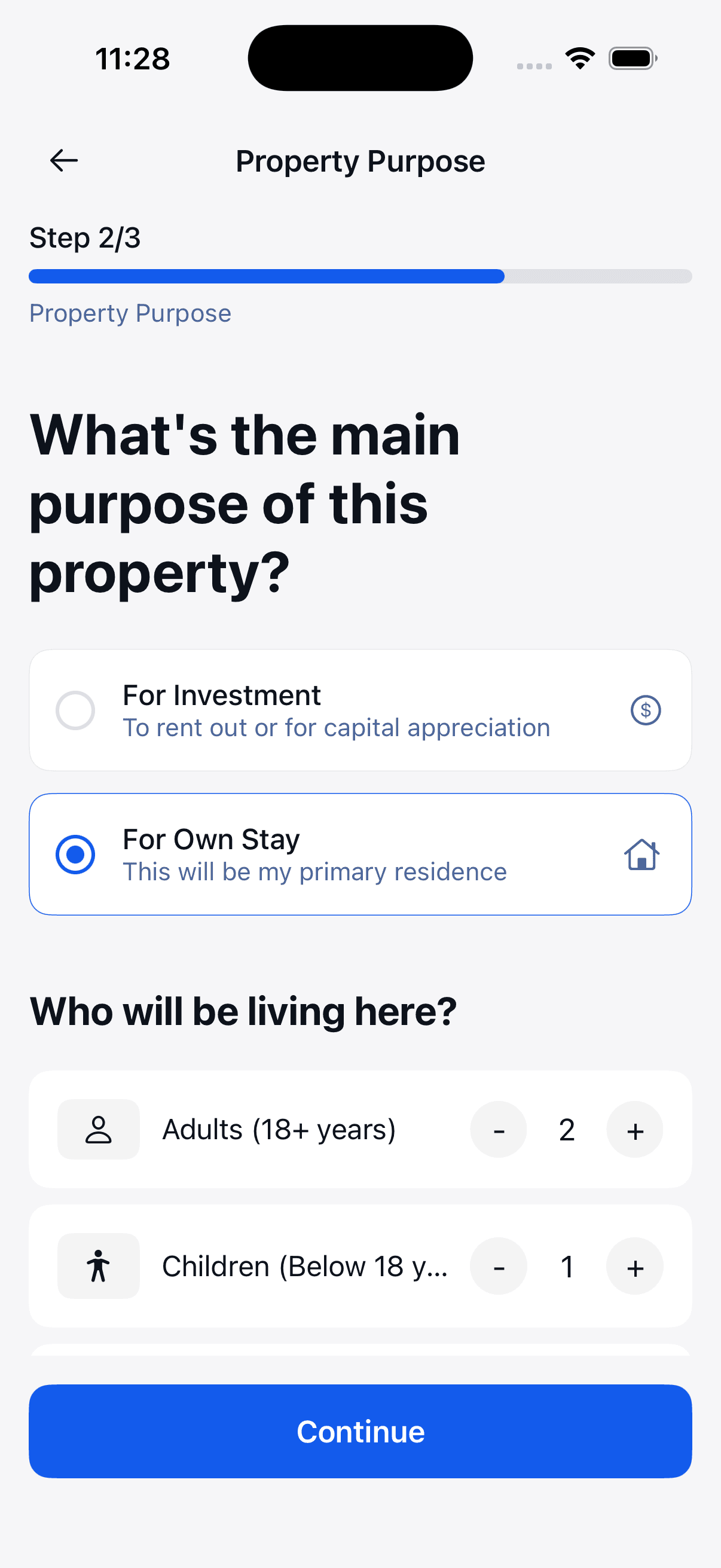 Financial Input Screen